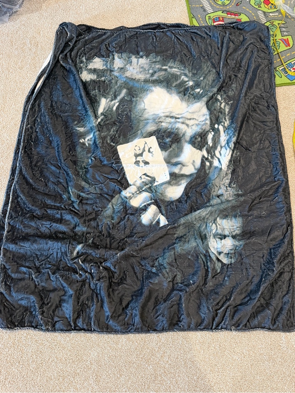 NWOT Joker Graphic Throw Blanket in Black and Gray